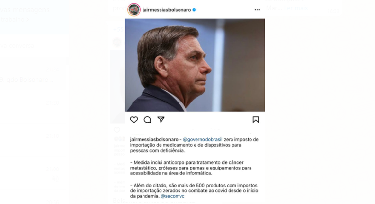 Bolsonaro anunciou medida em uma rede social
