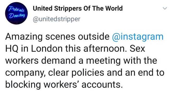 Post mostra imagens de protesto em frente à sede do Instagram em Londres