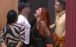 Mas o pior ainda viria. Com a eliminação de Andreia e Nahim e a volta de Brenda e Matheus, a Mansão Power viveu uma verdadeira noite de terror. Matheus entrou pela porta provocando seus adversários e Hadballa imediatamente rebateu, indo atrás do influenciador e repetindo: 