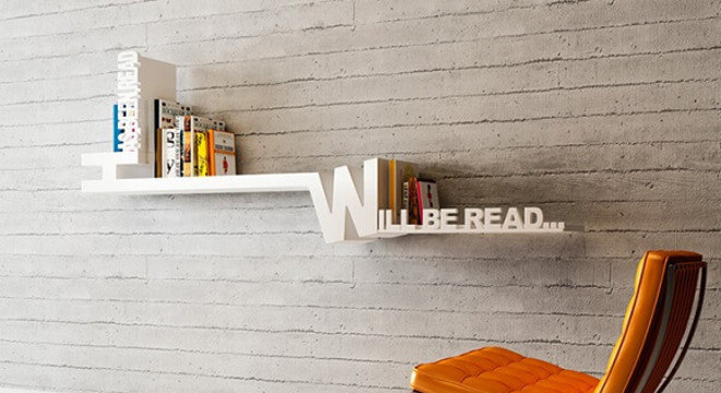 Prateleira para livro com design criativo