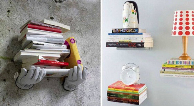 Prateleiras de livros com design criativo