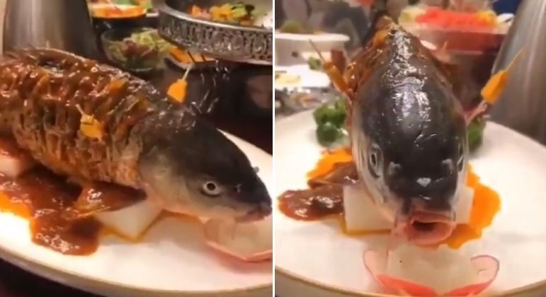 Prato criado por chef chinês mantém peixe vivo enquanto é frito