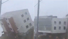 Vídeo impressionante mostra momento em que prédio 'rola' em barranco no México