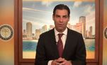 Prefeito de Miami, Francis Suarez, anunciando que estava se colocando em quarentena por coronavírus