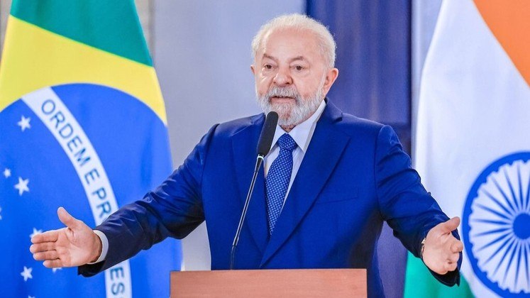 Presidente da República, Luiz Inácio Lula da Silva, concede entrevista coletiva à imprensa em Nova Delhi, Índia, e faz balanço da viagem