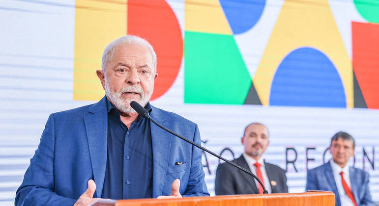 Presidente Luiz Inácio Lula da Silva durante cerimônia no Palácio do Planalto