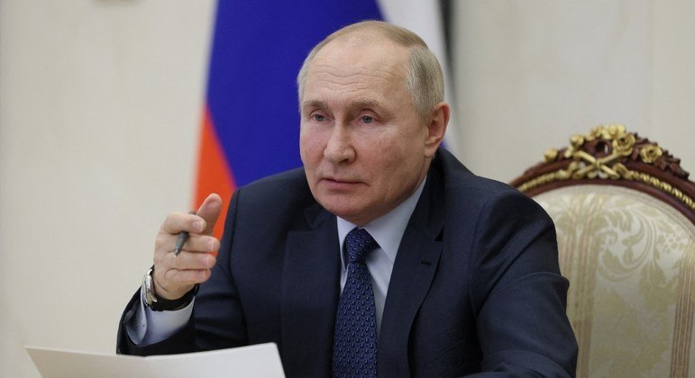 Presidente da Rússia, Vladimir Putin, durante evento oficial