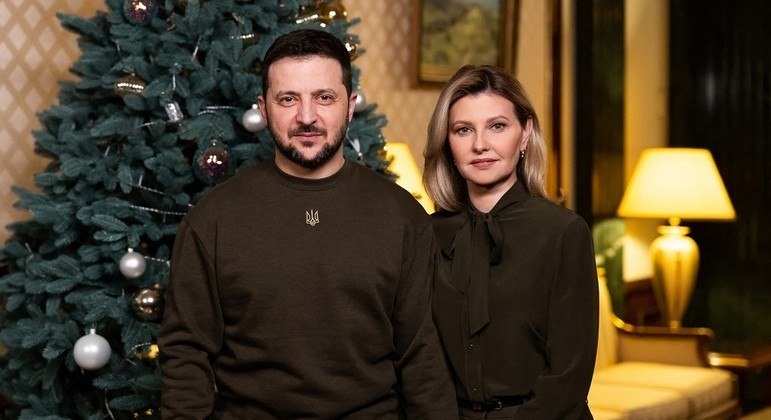 Presidente da Ucrânia, Volodmir Zelenski, e a primeira-dama Olena Zelenska