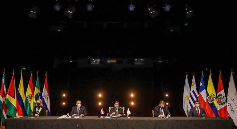 Encontro virtual de representantes do Mercosul em 2020