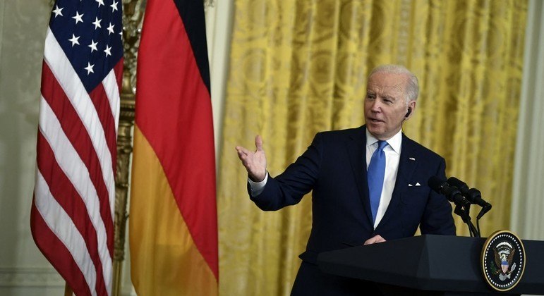 Joe Biden fez anúncio durante encontro com o chanceler alemão Olaf Scholz
