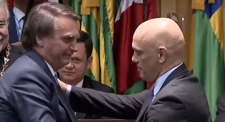 O presidente Bolsonaro e o ministro Alexandre de Moraes
