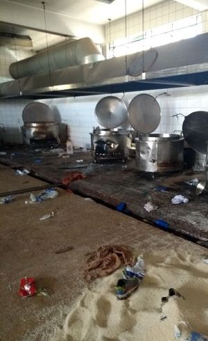 Cozinha do presÃ­dio foi destruÃ­da durante a rebeliÃ£o