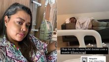 Internada para tratar câncer, Preta Gil mostra filho dormindo com ela no hospital