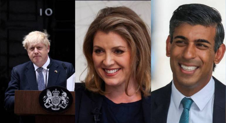 Os três principais candidatos na disputa pelo cargo de primeiro-ministro