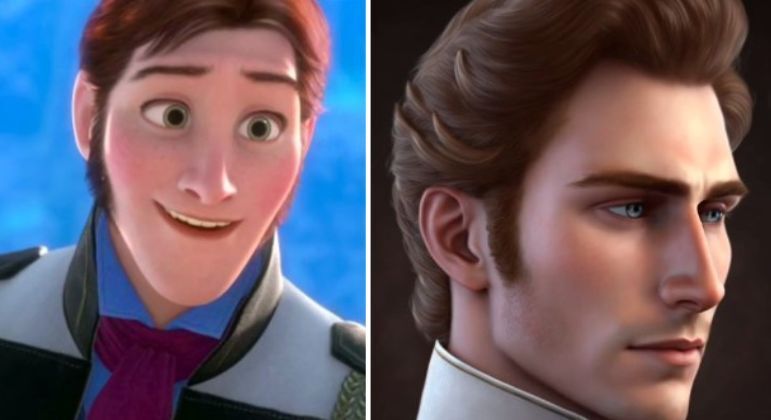 Príncipe HansO vilão de Frozen é outro personagem que ganhou traços humanos com o uso de inteligência artificial