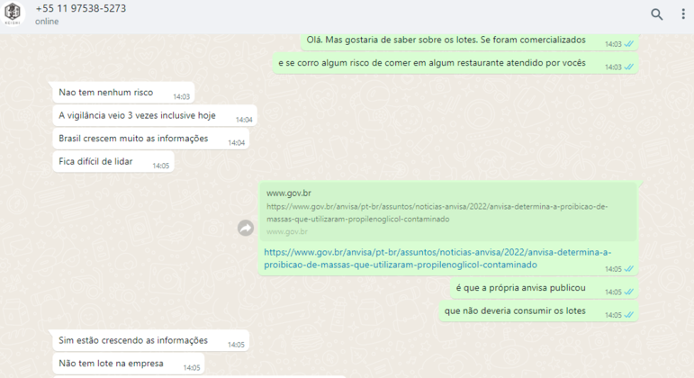 Conversa com o canal de atendimento da Keishi