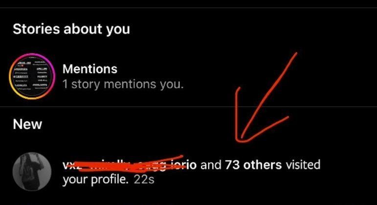 Print que mostra quem supostamente visualizou seu perfil circulou nas redes sociais