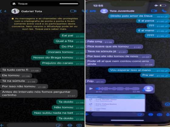 Tota e Romarinho chegam a travar uma discussão sobre a possibilidade de o colega de equipe, Paulo Miranda, ter ou não tomado o cartão, como combinado entre as partes. 'Fica suave que ele tomou. Estava na súmula já', disse Gabriel