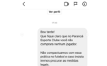 Prints que mostram conversa entre apostador e time do Candangão, em 2022