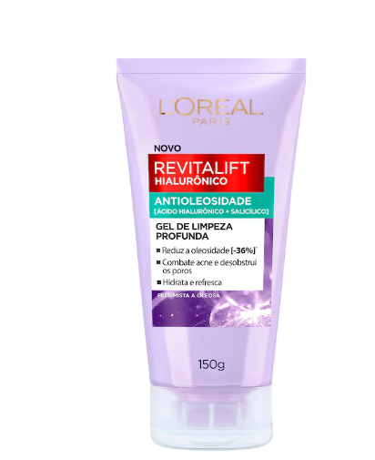 Revitalift Hialurônico Antioleosidade Gel de Limpeza Profunda (divulgação/L'Oréal Paris)