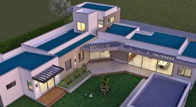 projeto de casa em l grande 