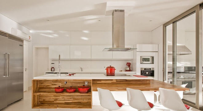 projeto de cozinha gourmet ampla e moderna