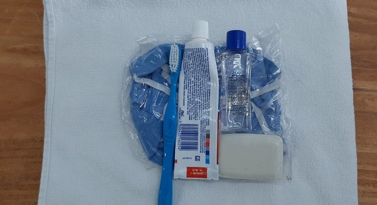 Kit de higiene disponibilizado para quem adquirir o vale banho no valor de R$ 1