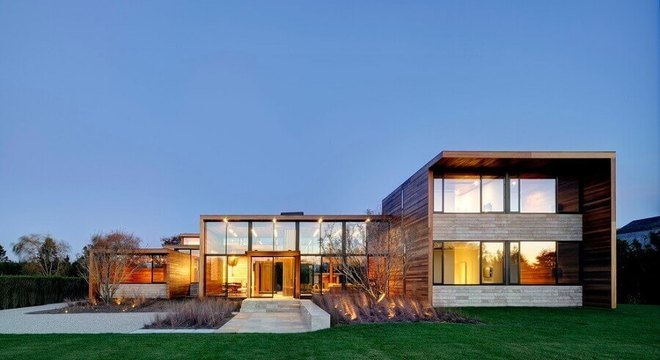 projeto moderno de casa em l 