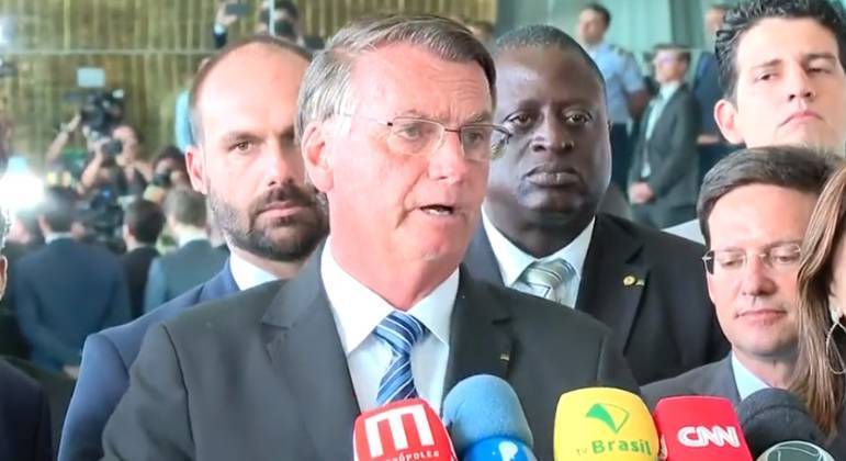 Jair Bolsonaro em pronunciamento no Palácio da Alvorada após o segundo turno da eleição