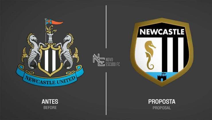 Proposta de mudança para o escudo do Newcastle, por Vinicius Bianezzi.