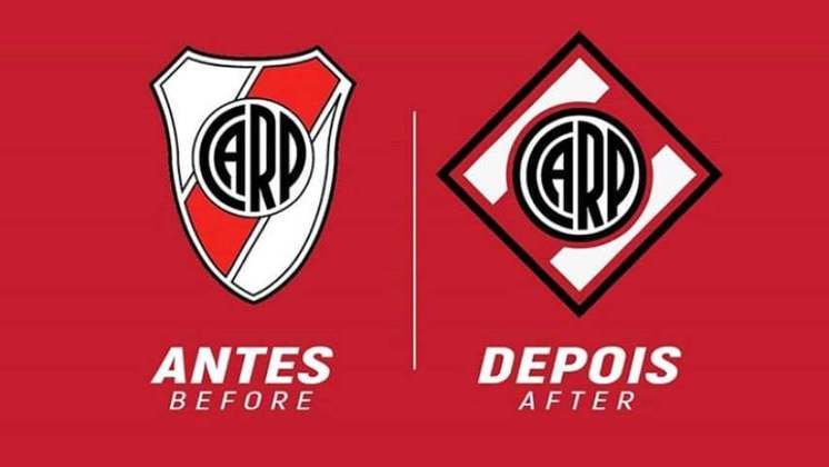 Proposta de mudança para o escudo do River Plate. Obs: após essa arte o clube argentino já fez pequenas mudanças no seu escudo.