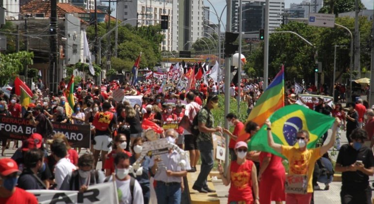 Manifestação em Recife (PE) no bairro do Derby