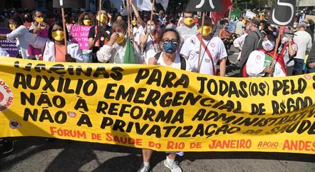 Protesto contra o governo Jair Bolsonaro, no Rio de Janeiro (RJ)