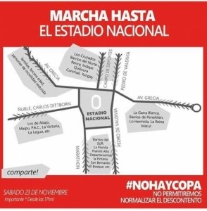 Protestos estão marcados para o mesmo horário da final em Santiago