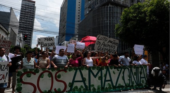 Protesto em defesa da Amazônia em Manaus, em agosto deste ano