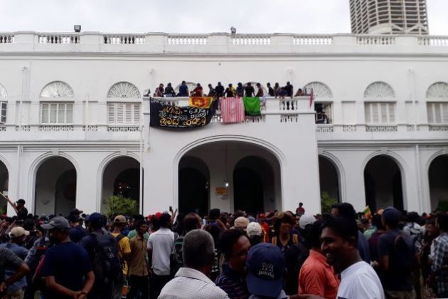 Manifestantes protestam contra presidente do Sri Lanka