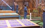 Jaque, Lucas e Sander tiveram que aguçar os sentidos para se dar bem na atividade e não engolir sapo! A cada rodada, dois cards apareceriam no telão e os peões precisavam memorizar as imagens que se repetiam neles. Quem apertasse primeiro o giroflex, receberia a chance de informar as coordenadas em que elas estavam