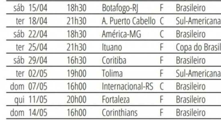 Próximos jogos do São Paulo SPFC 1