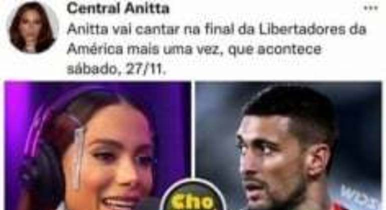 Publicação Anitta e Arrascaeta