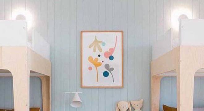 Puff gigante redondo complementa a decoração do quarto infantil