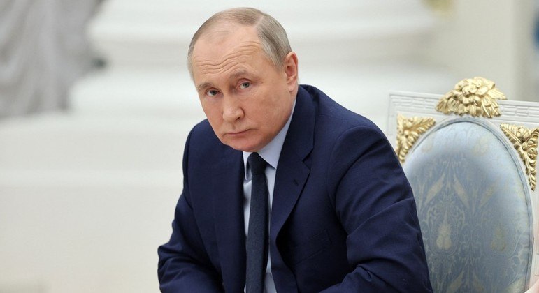 O presidente russo, Vladimir Putin, durante reunião em Moscou