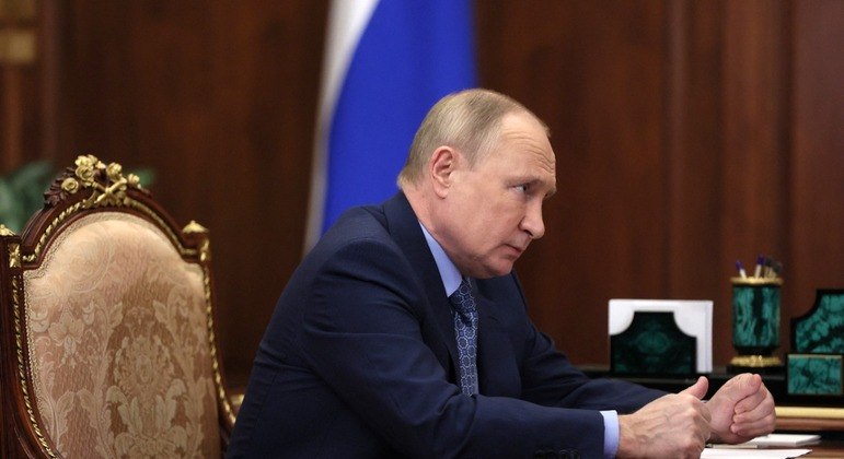 O presidente da Rússia, Vladimir Putin, durante reunião em Moscou