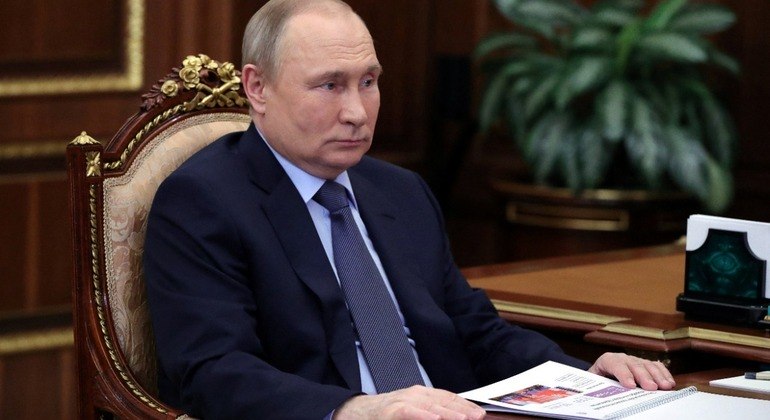 Presidente da Rússia, Vladimir Putin, durante reunião em Moscou 