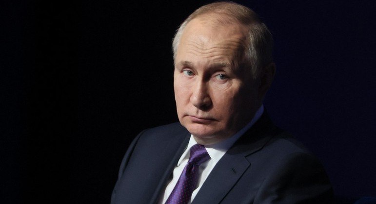 O presidente russo, Vladimir Putin, durante o 10º Congresso Nacional de Juízes em Moscou