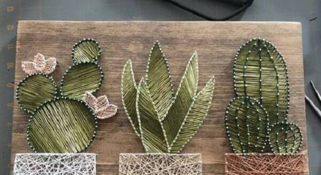 Quadro com pregos, DIY baratinhos para decorar sua casa