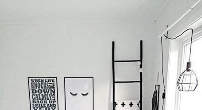 quadro preto e branco para quarto minimalista 