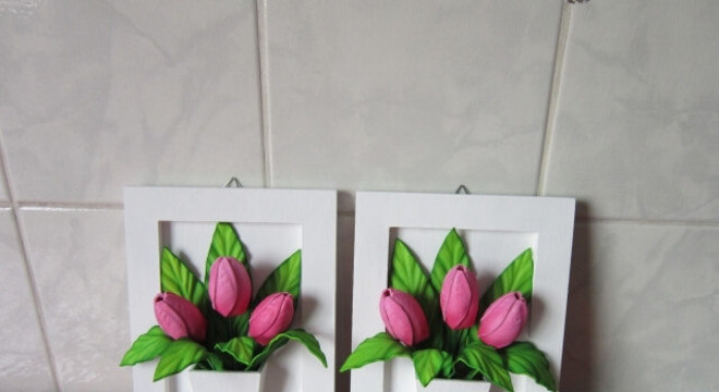Quadros com flores de EVA