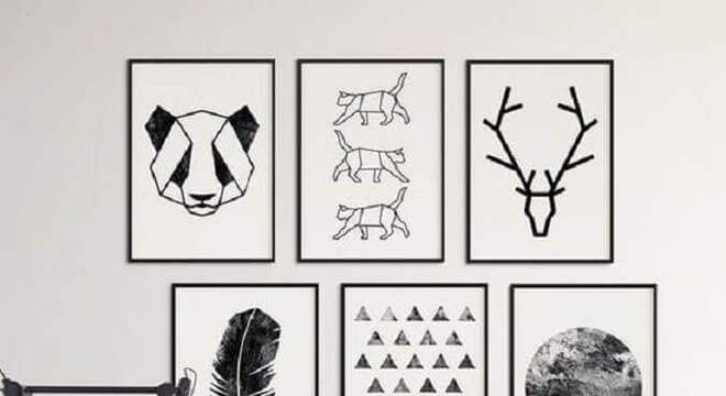 quadros decorativos preto e branco para home office pequeno 