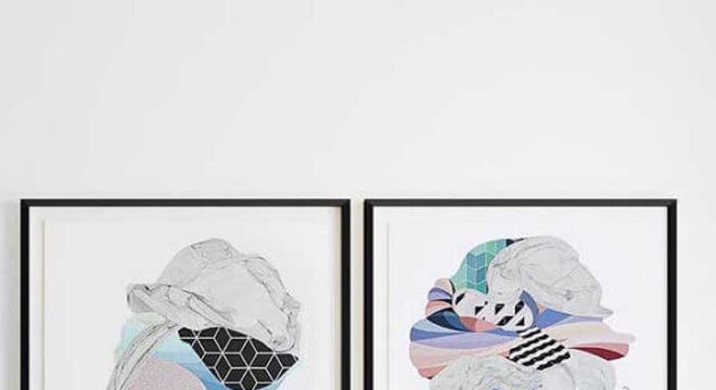 quadros tumblr para sala de jantar moderna decorada com mesa redonda e cadeiras diferentes