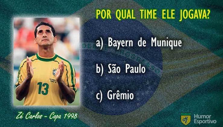 Qual clube o lateral Zé Carlos defendia quando foi convocado para a Copa do Mundo 98?